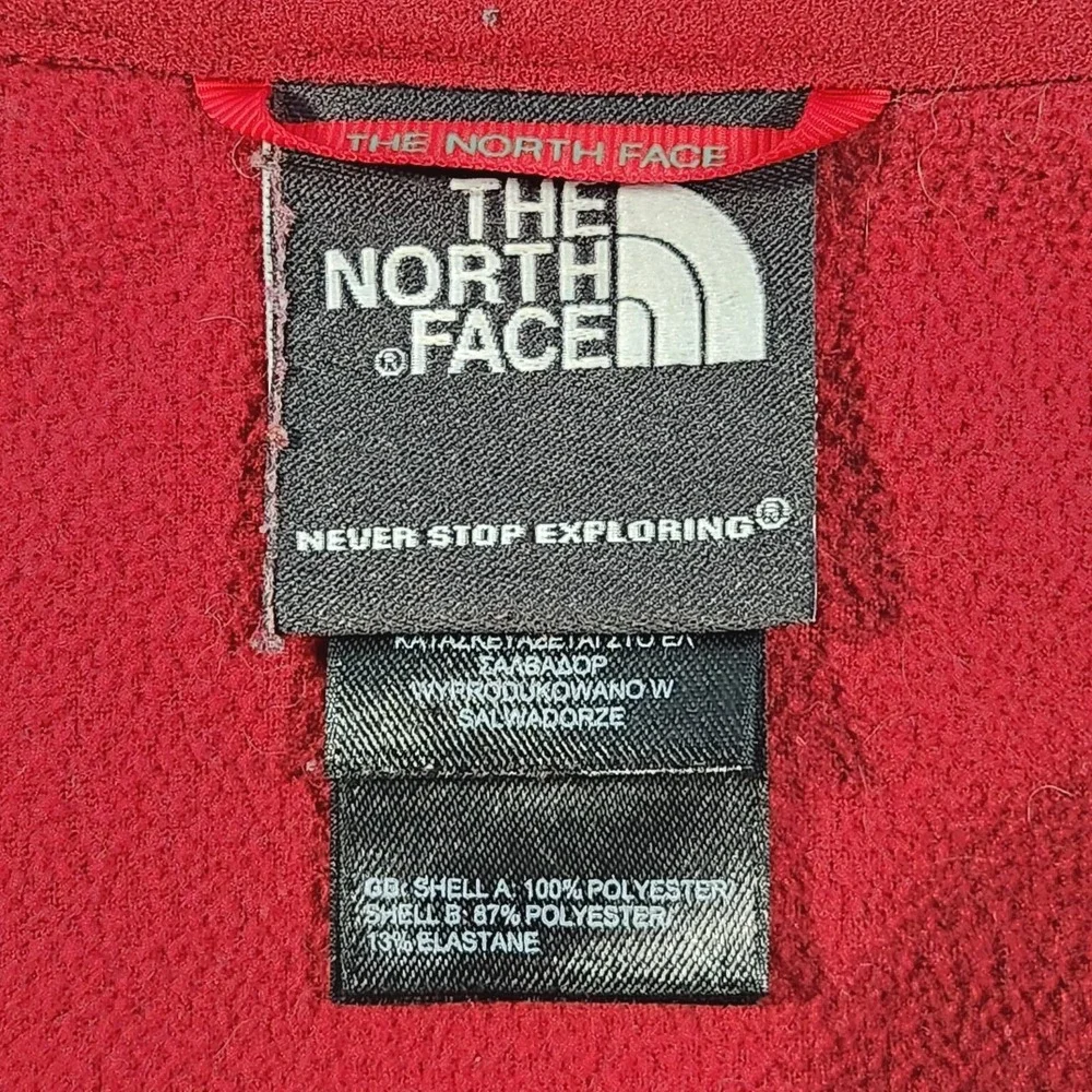 North Face Men's Fleece Jacket Pullover Red Size Small Flash Dry 1/4 Zip